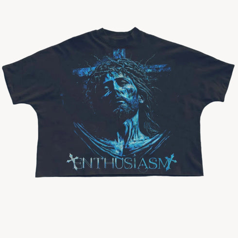 Y2K Punk Graphic Tee Anti-Christ – Oversized Harajuku Streetwear T-Shirt